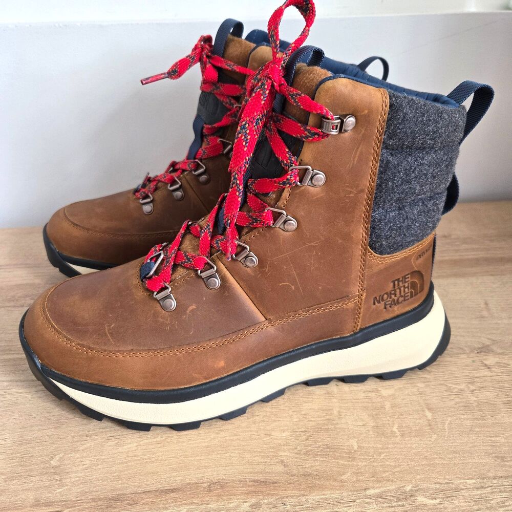 THE NORTH FACE Men's Sz 8.5 / 41 Bergen Brown Leather Waterproof Boots NEW NWOB